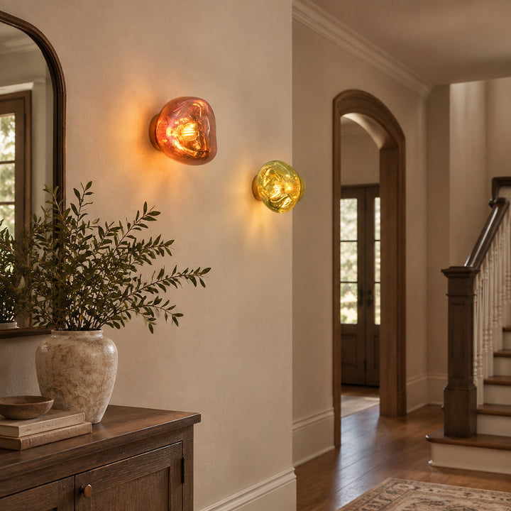 Lava Plug-in Wall Lamp, 7.1~11-Inch x H 7.5~11.4-Inch, Gold, US Plug for Bedroom & Living Room