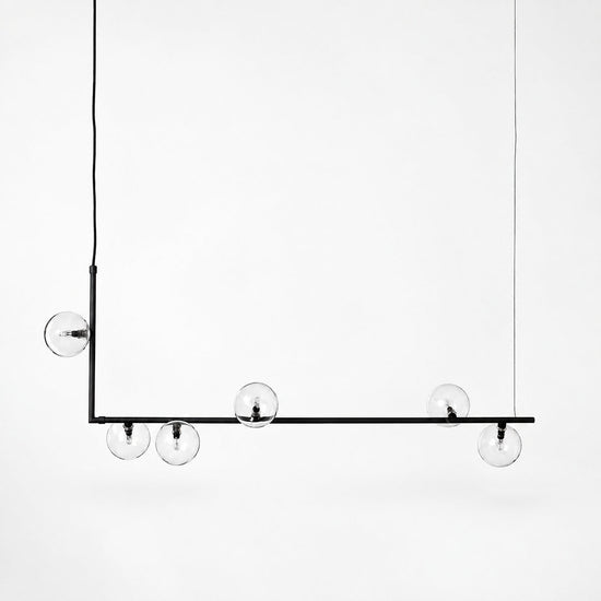 Geometric Linear Glass Sphere Chandelier