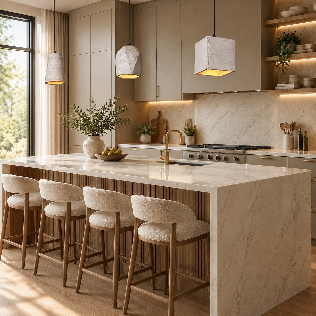 Faceted Concrete Pendant Light