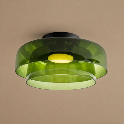 Tricolordeer Layered Tinted Glass Disc Ceiling Light
