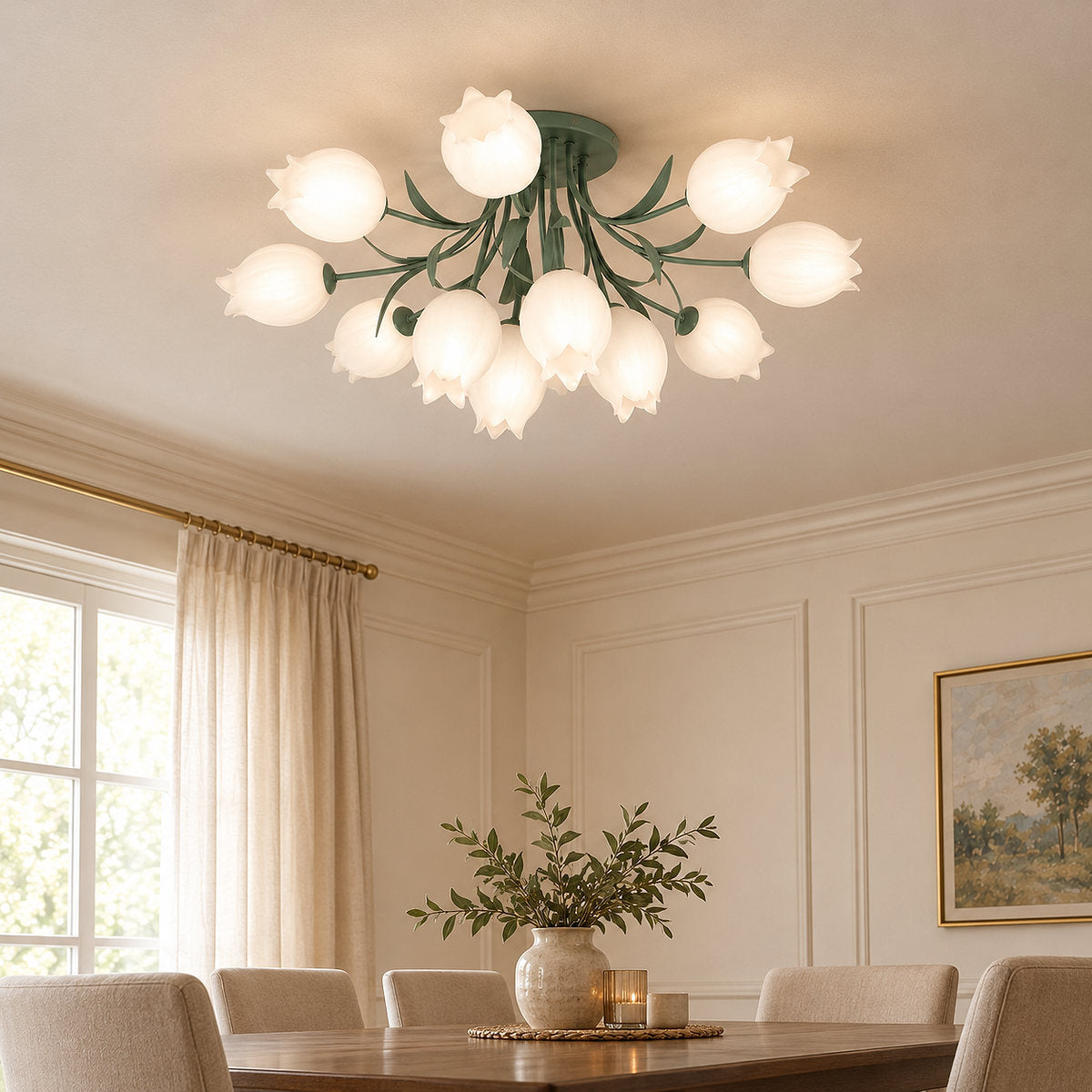Tricolordeer Lily Flower Acrylic Ceiling Lamp
