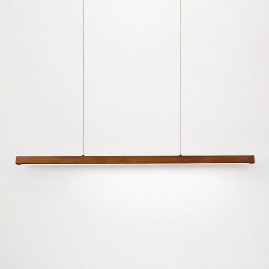 Minimalist Linear Wood Acrylic LED Pendant for Dining Room & Living Room