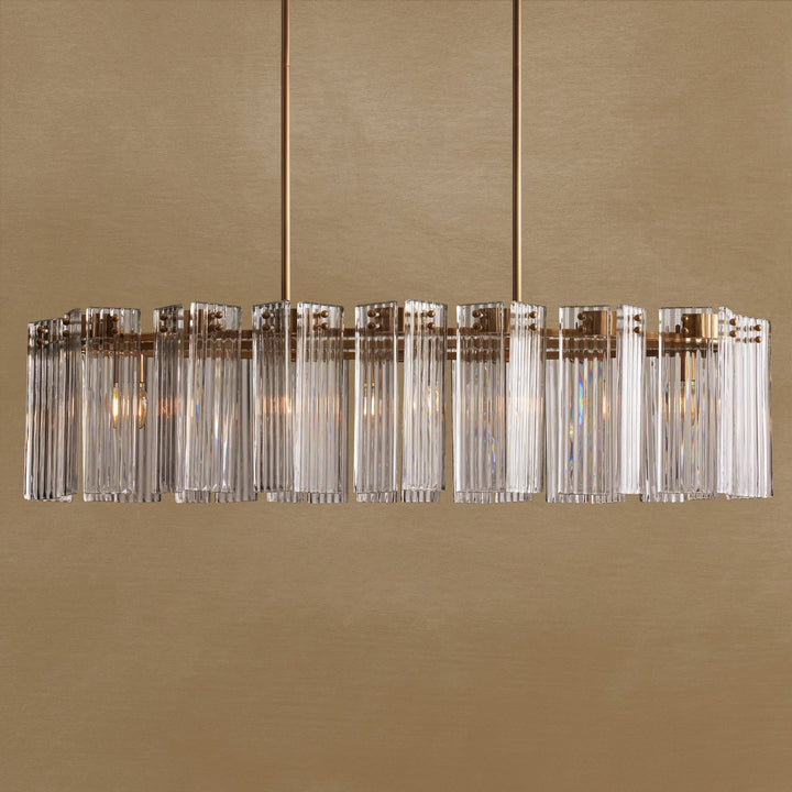 Delsie Oval Art Glass Chandelier