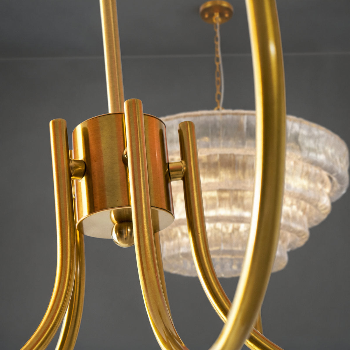 Hand-Sprayed Glass Multi-Light Chandelier