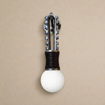 Ardora Wall Lamp, 5.5-Inch x H 24.4-Inch, Brass & Green for Living Room