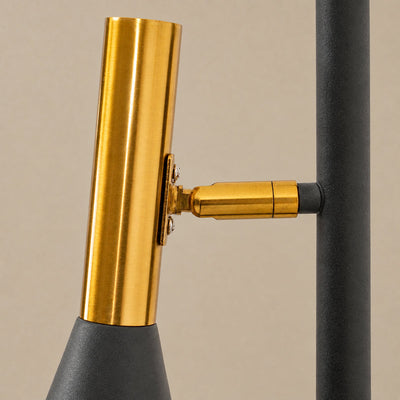 Marble and Iron Floor Lamp with Rotating Shade
