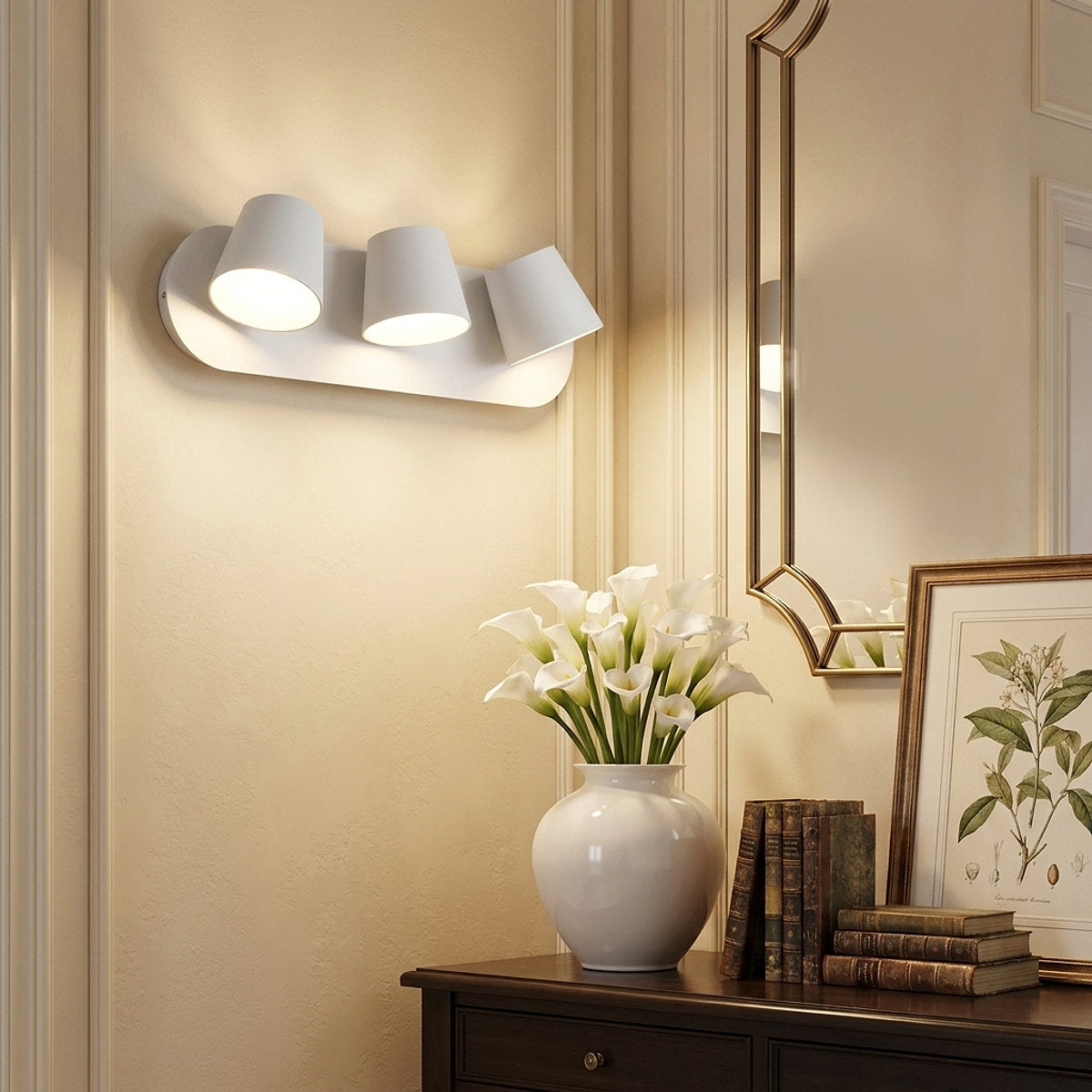 Angle Adjustable Plug-in Wall Lamp, 4.7~15-Inch x H 4.7~3.9-Inch, Black, Warm Light & US Plug for Bedroom & Living Room
