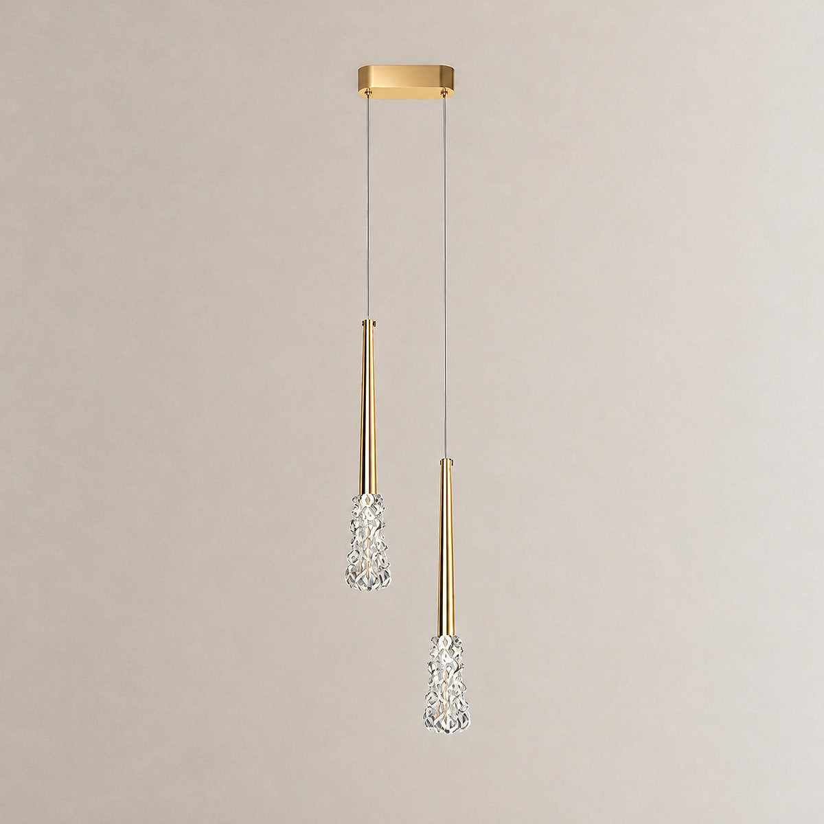 Tricolordeer Brass and Crystal Hanging Pendant Light