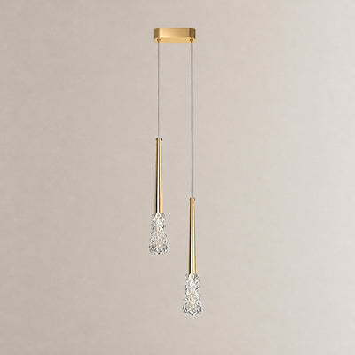 Tricolordeer Brass and Crystal Hanging Pendant Light