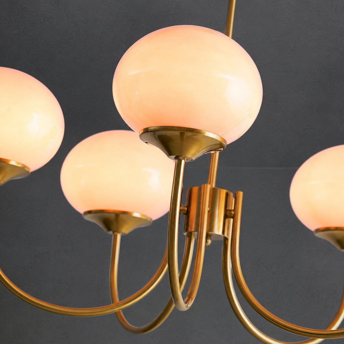 Hand-Sprayed Glass Multi-Light Chandelier
