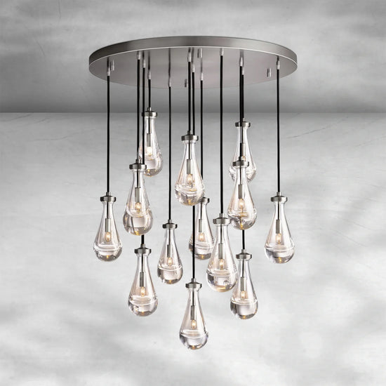 Soltaire Raindrop Round Chandelier 36"