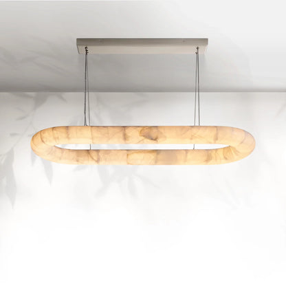 Rivaga Lisse Alabaster Oval Chandelier 57" 74"
