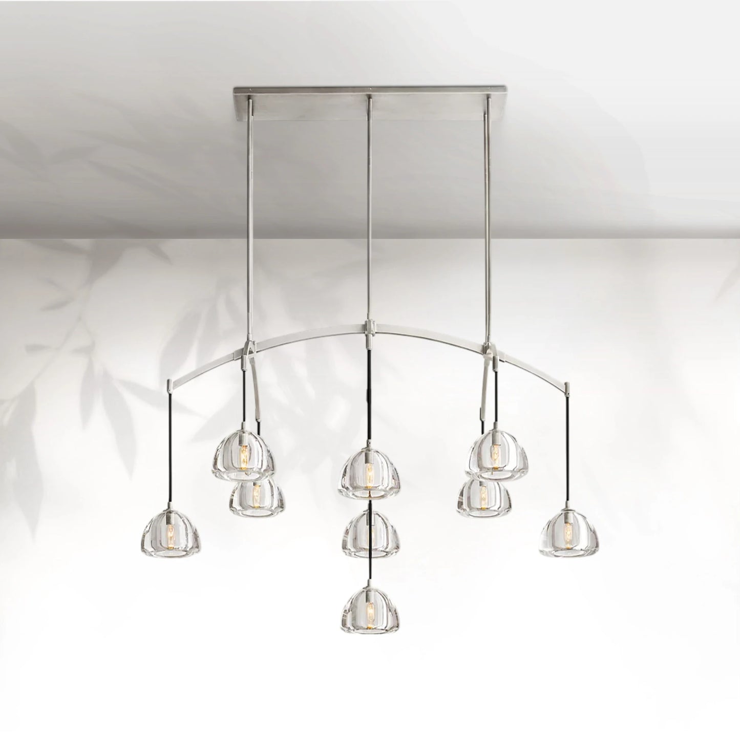 Hemispheae Modern Glass Linear Chandelier