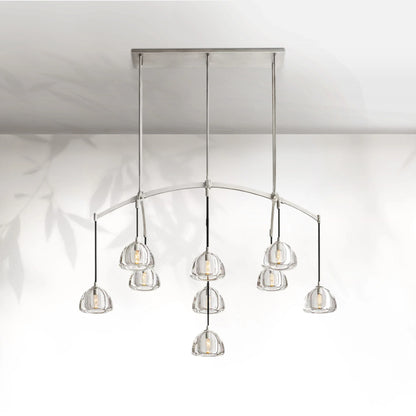 Hemispheae Modern Glass Linear Chandelier