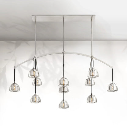 Hemispheae Modern Glass Linear Chandelier