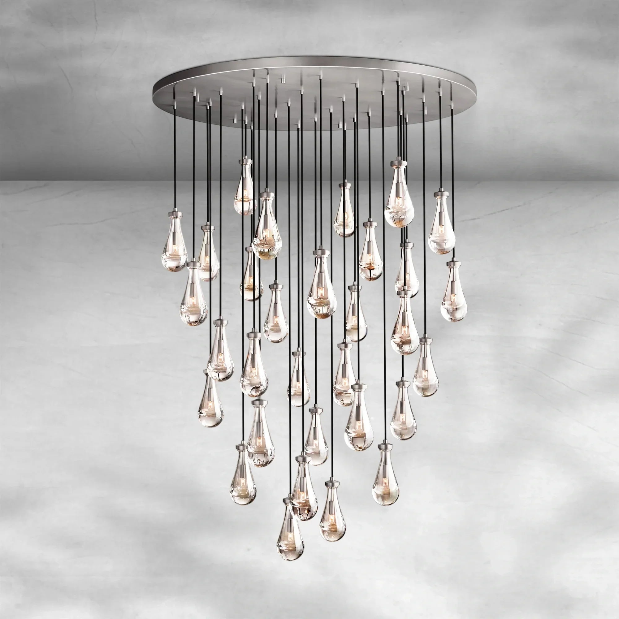 Soltaire Raindrop Round Chandelier 60"