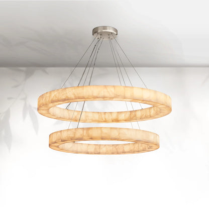 Rivaga 2-Tier Round Calcite Chandelier