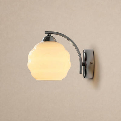 Art Deco Plug-in Wall Lamp, 5.9-Inch x H 6.3-Inch, Gold+Beige, US Plug for Bedroom & Living Room