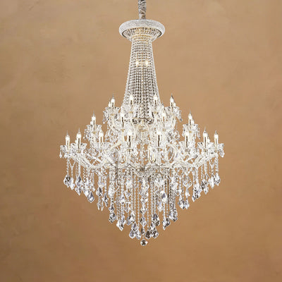 Extra Large Retro Empire Candle Crystal Chandelier for High-ceiling Space