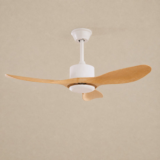 Amelia Ceiling Fan Light, 42~52-Inch x H 9.8-Inch, Natural Wood Grain & White (ABS blades) for Living Room