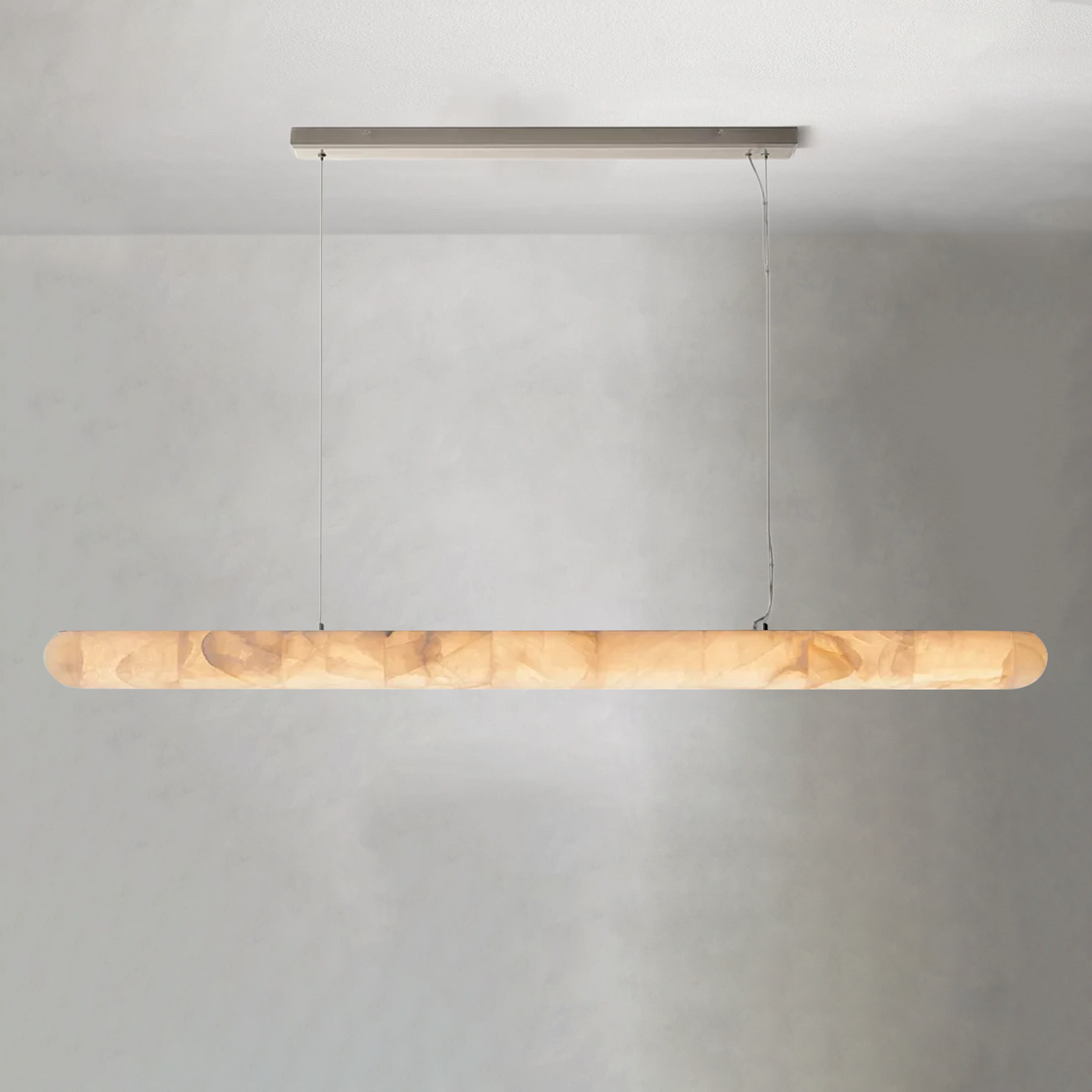 Riora Lisse Alabaster Linear Chandelier 60" 80"