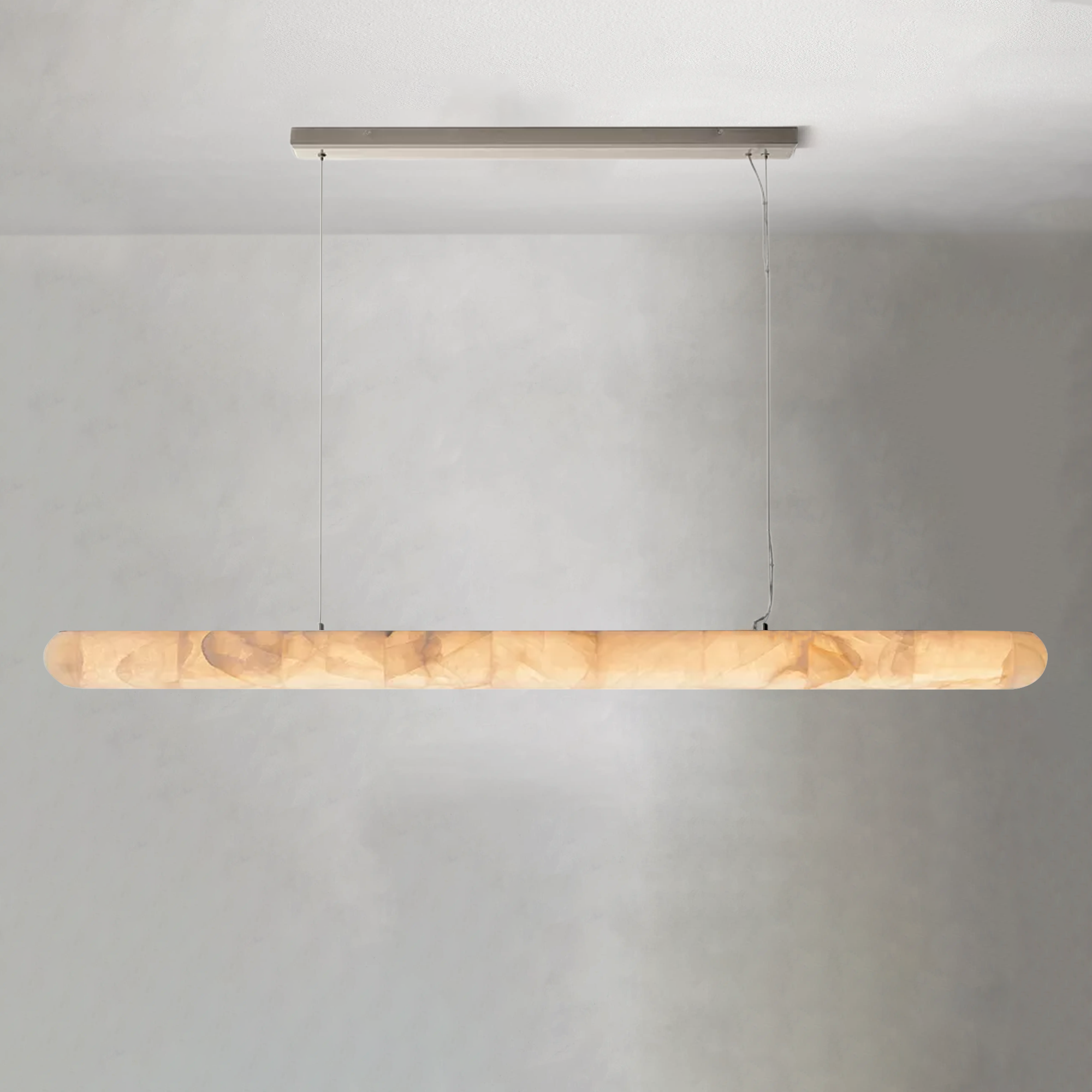 Riora Lisse Alabaster Linear Chandelier 60" 80"