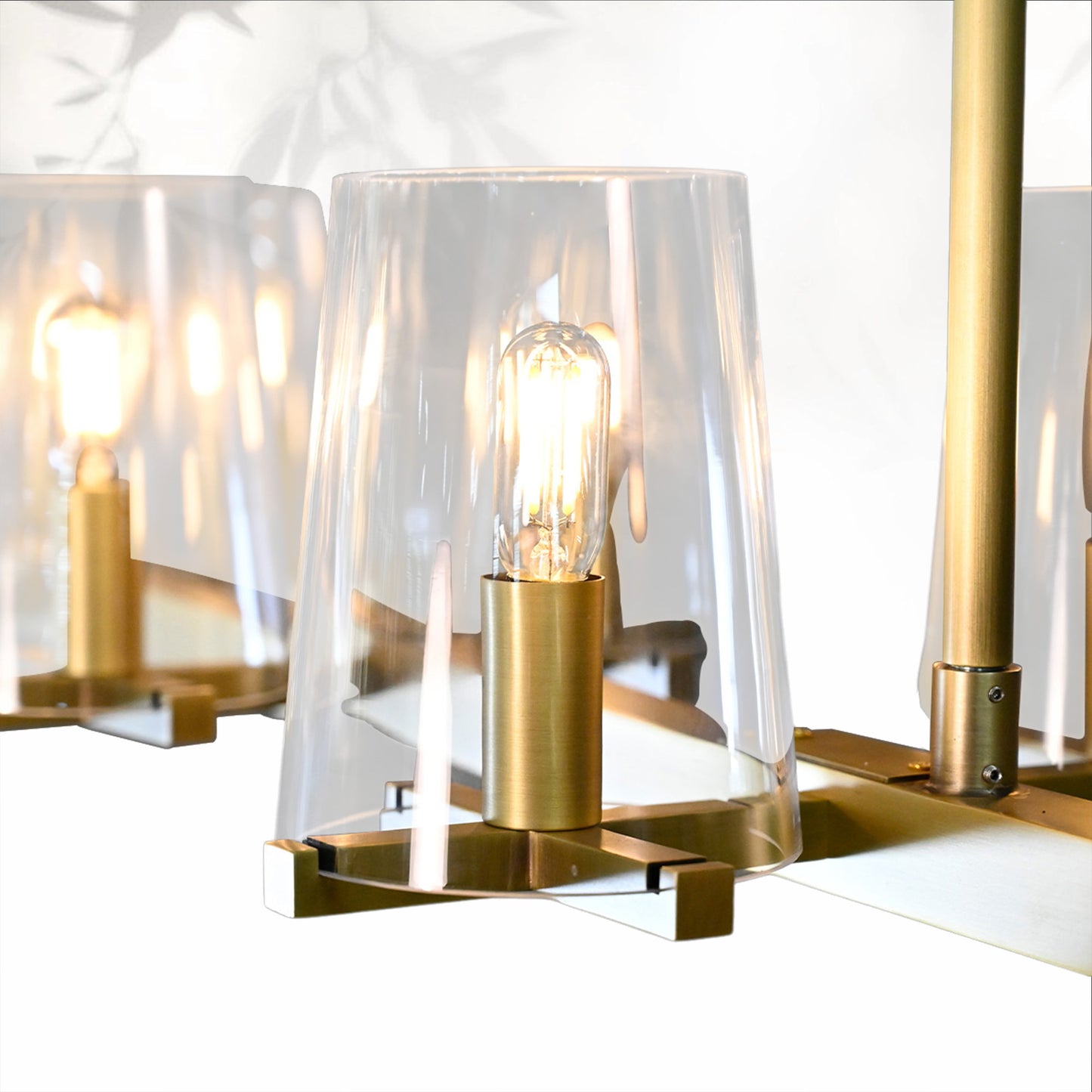 Paricia Glass Linear Chandelier 49"60"