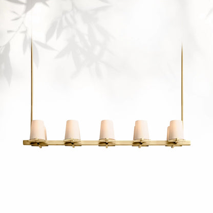 Paricia Fabric Shade Linear Chandelier 49" 60”