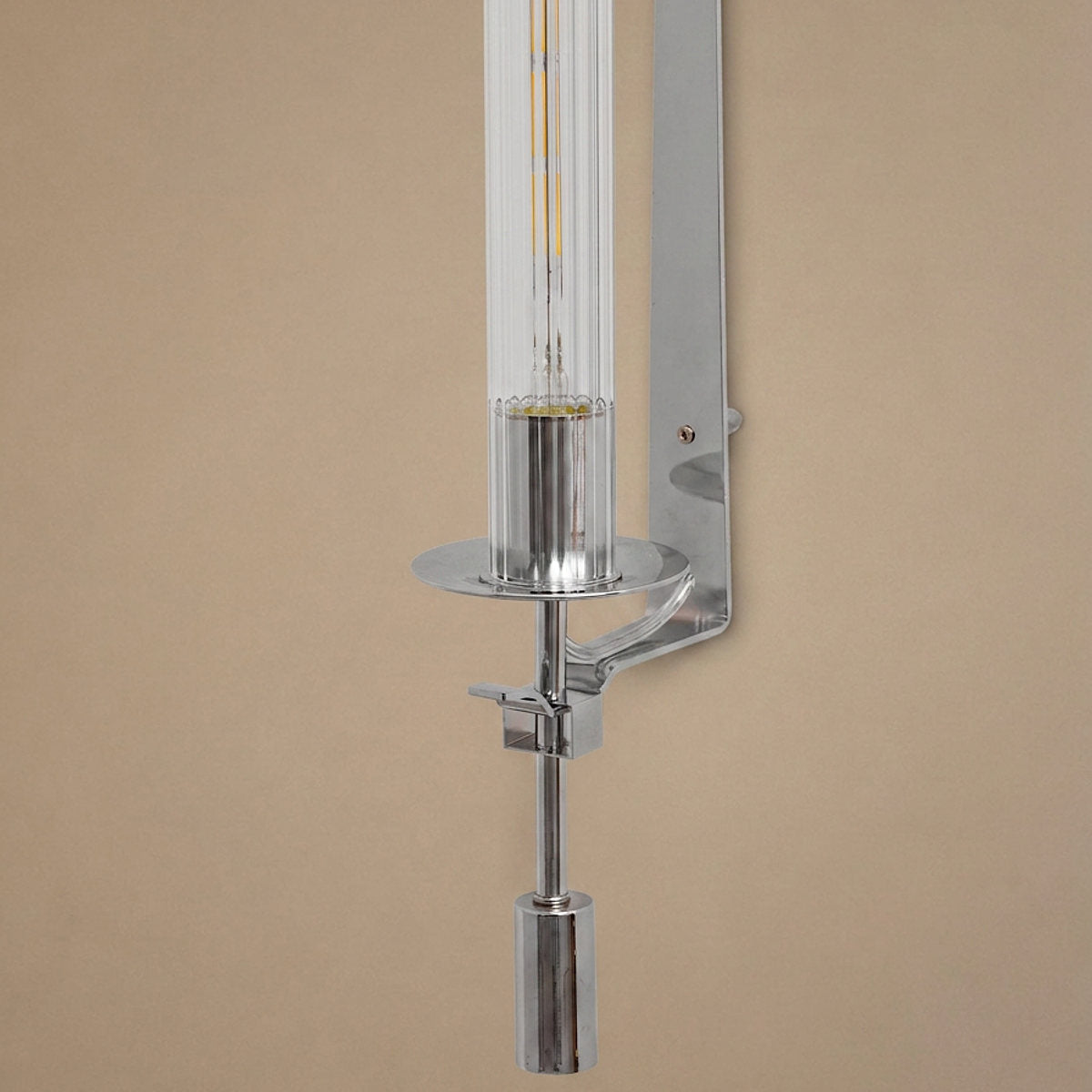 French Classicism Wall Lamp, 4.7~9-Inch x H 28-Inch, Brass & Clear glass for Living Room & Dining Room