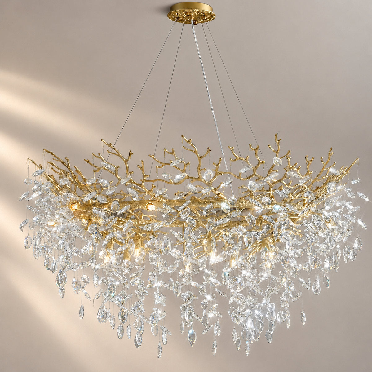 Tricolordeer Gold Branch Round Chandelier