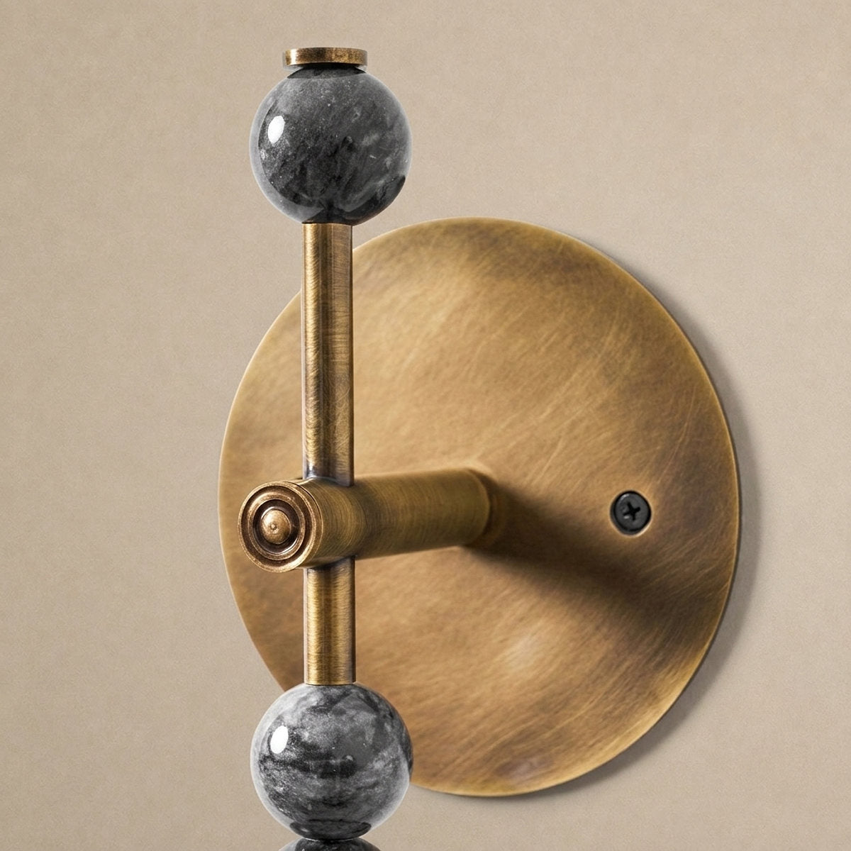 Toam Wall Lamp, 5.9-Inch, Antique Brass & Green Marble for Living Room