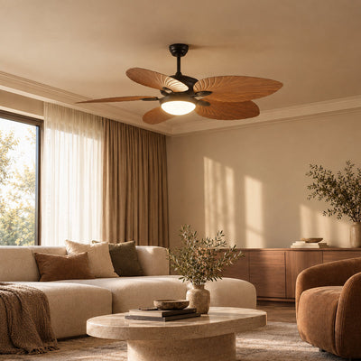 Tricolordeer Tropical 5-Blade LED Dome Ceiling Fan