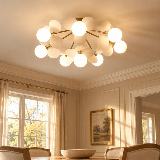 Round Macaron Ceiling Light, 20.5-Inch x H 12.5-Inch for Living Room