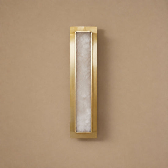 Velmora Alabaster Wall Lamp, 5.1-Inch x H 20.1-Inch, Gold & White, Warm Light for Living Room & Dining Room