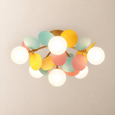 Round Macaron Ceiling Light, 20.5-Inch x H 12.5-Inch for Living Room