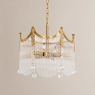 Round Brass Glass 5/8/12-Head Chandelier