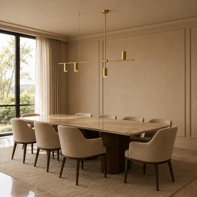 Modern Minimalist Linear Chandelier by Tricolordeer