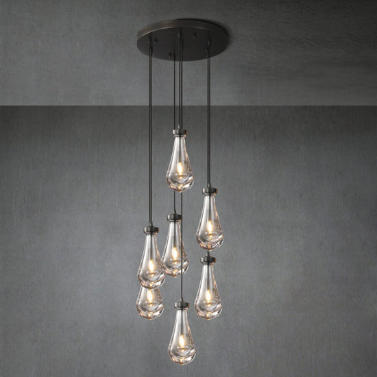 Soltaire Raindrop Round Chandelier 18"