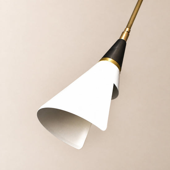 Magari Wall Lamp, L 29.1-Inch x H 26-Inch, White & Black & Brass for Living Room