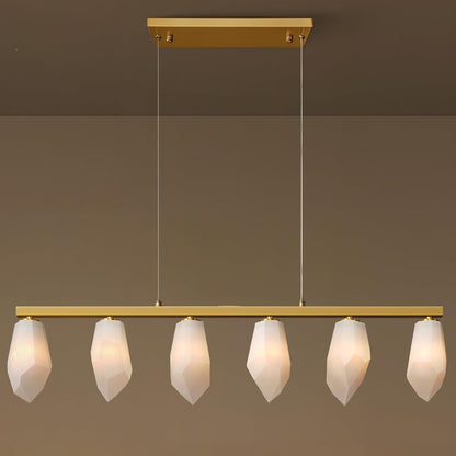 6-Light Linear Alabaster Chandelier