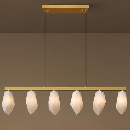 6-Light Linear Alabaster Chandelier