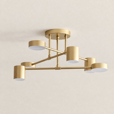 Tricolordeer Radial Sputnik Ceiling Light, 6 Arms