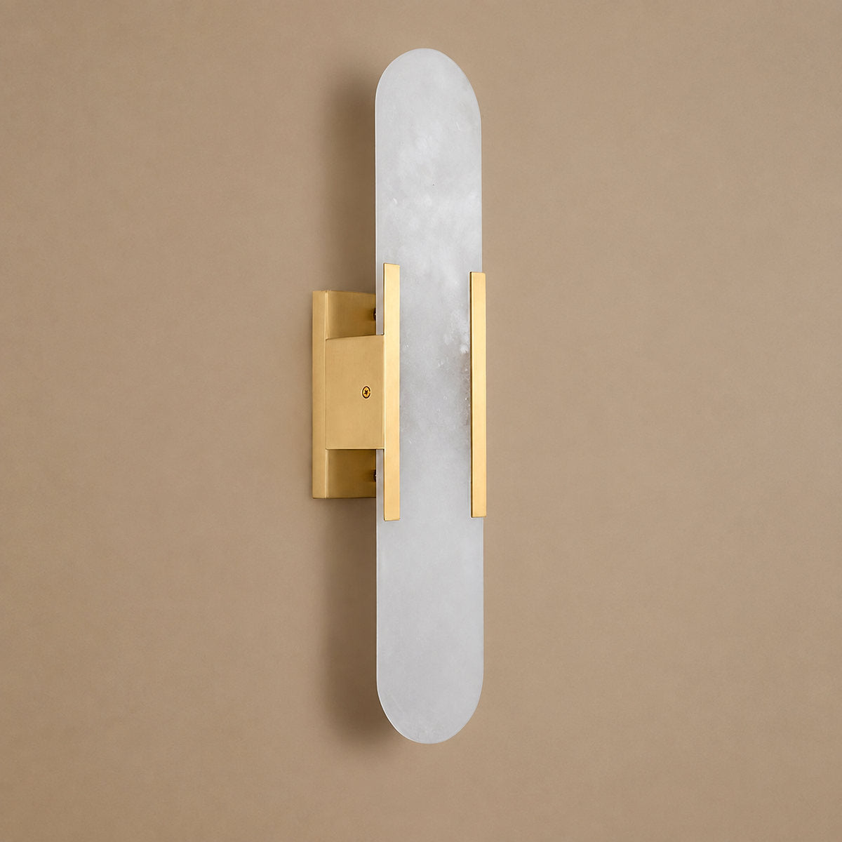 Oblong Alabaster Wall Lamp, 3.9-Inch x H 13.8~19.7-Inch, Black for Living Room & Dining Room