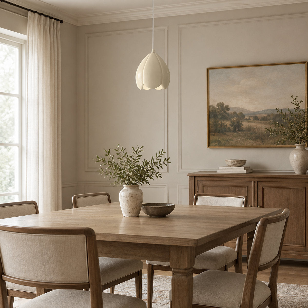 Minimalist Sculptural Resin Pendant Light for Dining Room & Bathroom