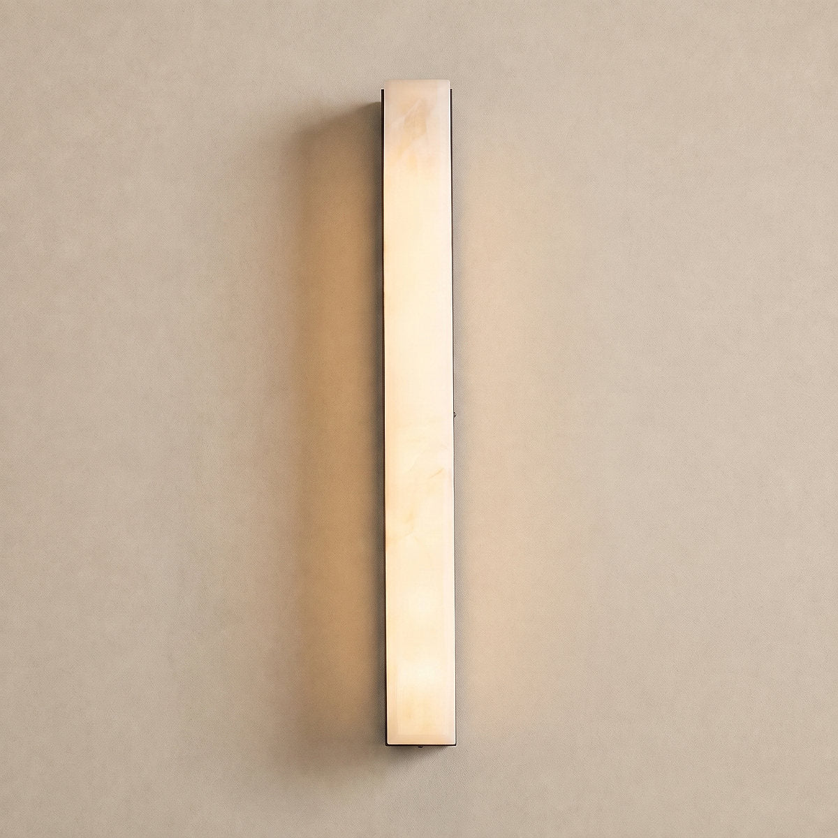 Emerson Alabaster Wall Lamp, 2.4-Inch x H 23.6-Inch, Brass & White, Triac Warm Dimming for Living Room & Dining Room