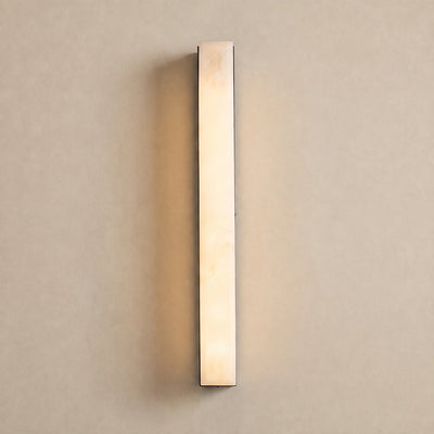 Emerson Alabaster Wall Lamp, 2.4-Inch x H 23.6-Inch, Brass & White, Triac Warm Dimming for Living Room & Dining Room
