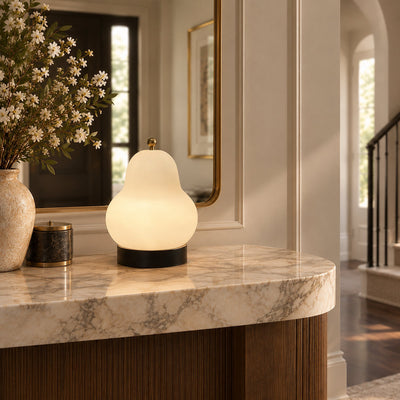 Rechargeable Three-Color Glass Table Lamp