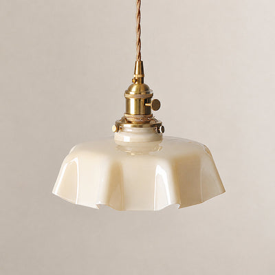 Pleated Glass Dome Swag Pendant Light