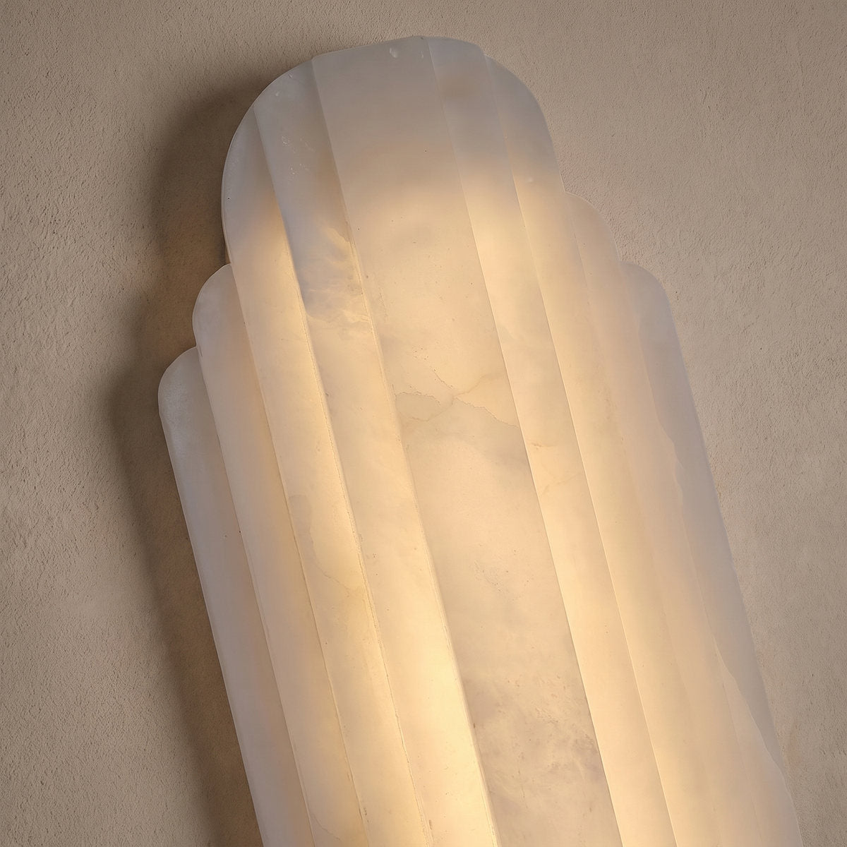 Estelle Alabaster Wall Lamp, 7.9-Inch x H 19.7-Inch, White, Warm Light for Living Room & Dining Room