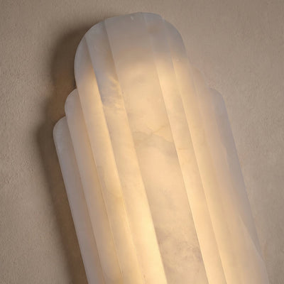 Estelle Alabaster Wall Lamp, 7.9-Inch x H 19.7-Inch, White, Warm Light for Living Room & Dining Room